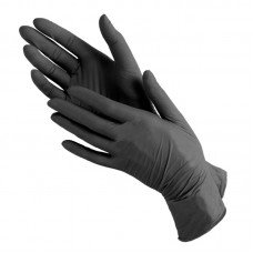 Виниловые перчатки черные