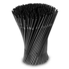 Трубочки для коктейля d=5 мм I=210 мм, гофрированные черные