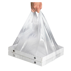 Пакет "майка" ПНД 32+24х60 прозрачный 14 мкм под коробку д/пиццы