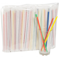 Трубочки для коктейля в индивидуальной упаковке d=7 мм I=240 мм, цветные